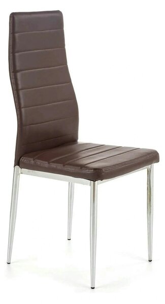 Scaun bucatarie K70, maro inchis/negru, metal/piele ecologica, 41x50x9