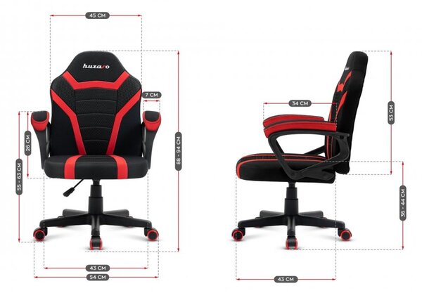Scaun de gaming pentru copii in culorile negru si rosu