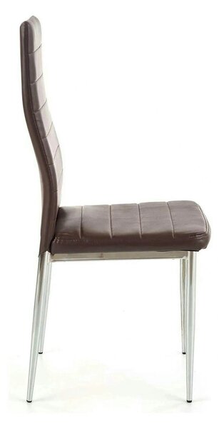 Scaun bucatarie K70, maro inchis/negru, metal/piele ecologica, 41x50x9