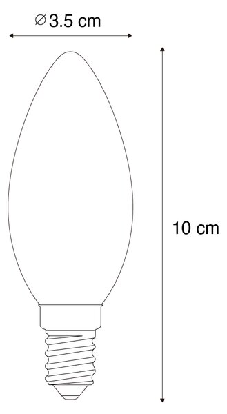 Set de 5 becuri LED E14 reglabile în 3 trepte B35 transparente 4W 450 lm 2700K