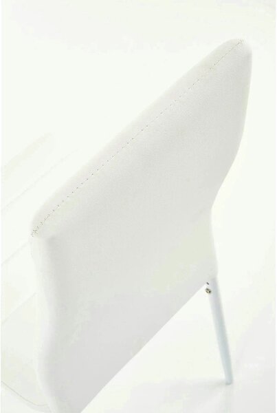 Scaun bucatarie rezistent K70, alb, piele ecologica/metal, 41x50x98 cm