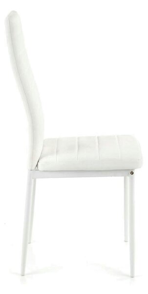Scaun bucatarie rezistent K70, alb, piele ecologica/metal, 41x50x98 cm