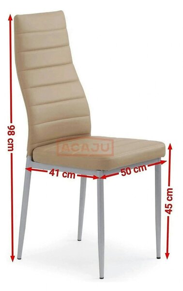 Scaun bucatarie K70, maro deschis/gri, metal/piele ecologica, 41x50x98