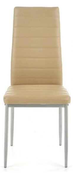 Scaun bucatarie K70, maro deschis/gri, metal/piele ecologica, 41x50x98
