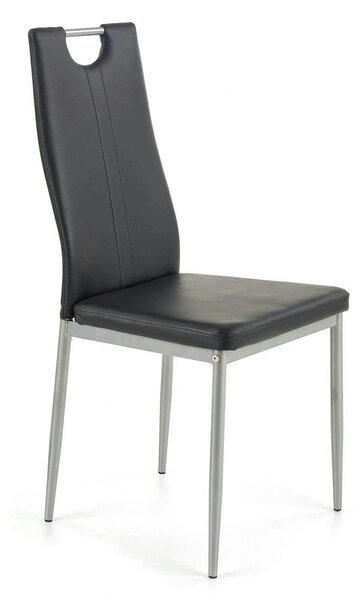 Scaune dining K202, negru/crom, piele ecologica/metal, 44X54X97 CM