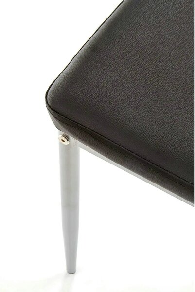 Scaune dining K202, negru/crom, piele ecologica/metal, 44X54X97 CM
