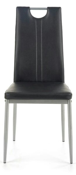 Scaune dining K202, negru/crom, piele ecologica/metal, 44X54X97 CM