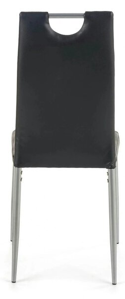 Scaune dining K202, negru/crom, piele ecologica/metal, 44X54X97 CM
