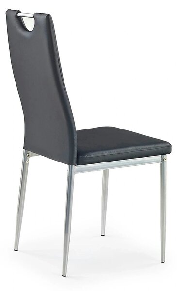 Scaune dining K202, negru/crom, piele ecologica/metal, 44X54X97 CM