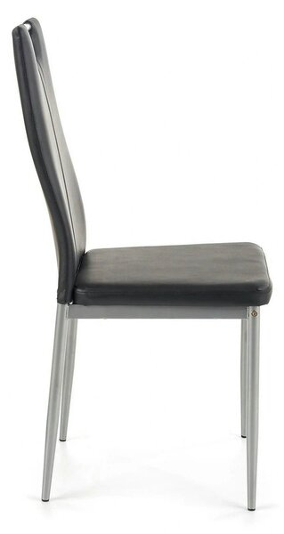 Scaune dining K202, negru/crom, piele ecologica/metal, 44X54X97 CM
