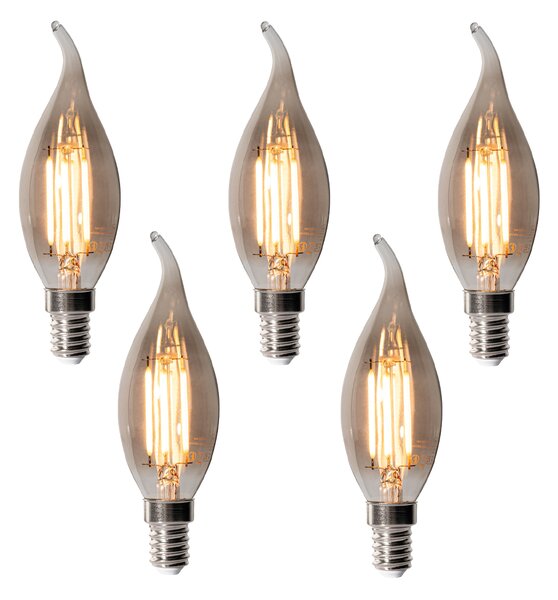 Set de 5 becuri LED E14 dimabile BXS35 fumurii 4W 300 lm 2200K