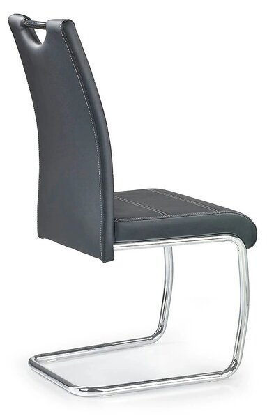 Scaun tapitat piele ecologica K211, negru/crom, 42x60x97 cm