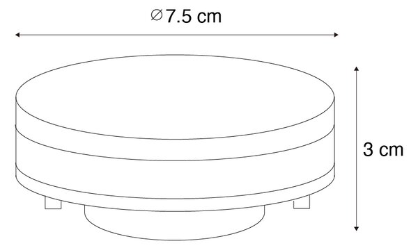 Set de 5 becuri LED GX53 cu 3 trepte de reglare a intensității luminoase și temperaturii de culoare 7W 750 lm 2700K-4000K