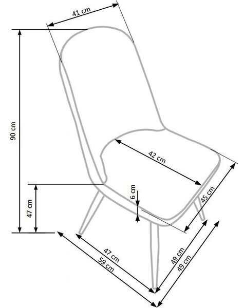 Scaun bucatarie tapitat K214, crem/stejar miere, piele ecologica/metal