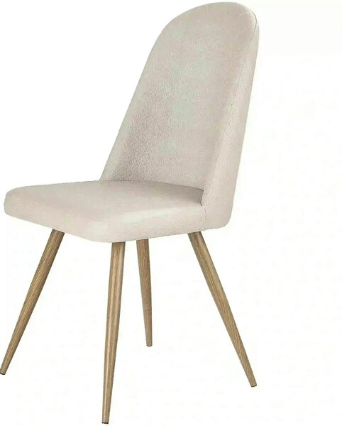 Scaun bucatarie tapitat K214, crem/stejar miere, piele ecologica/metal