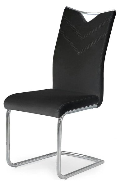 Scaun tapitat K224, negru/crom, piele ecologica/metal, 44X54X100 CM
