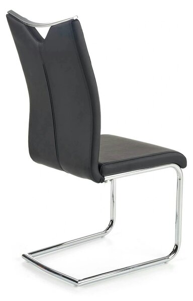 Scaun tapitat K224, negru/crom, piele ecologica/metal, 44X54X100 CM