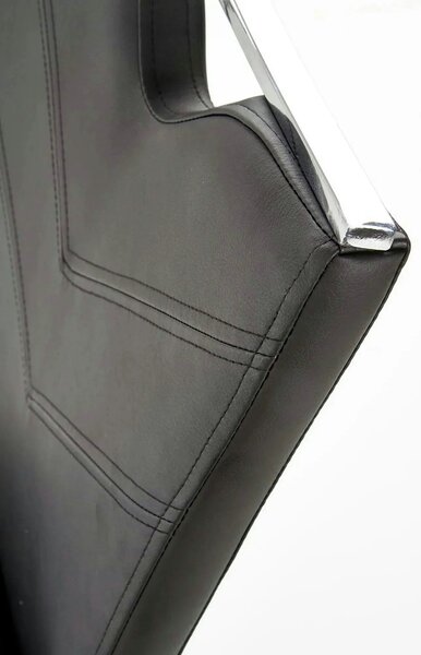 Scaun tapitat K224, negru/crom, piele ecologica/metal, 44X54X100 CM