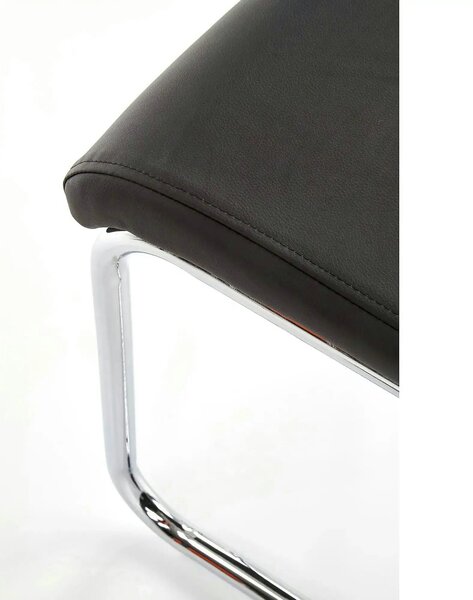 Scaun tapitat K224, negru/crom, piele ecologica/metal, 44X54X100 CM