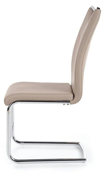 Scaune bucatarie inox K224, cappuccino/crom, piele ecologica/metal, 44