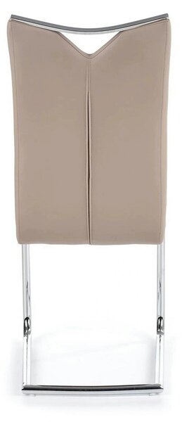 Scaune bucatarie inox K224, cappuccino/crom, piele ecologica/metal, 44