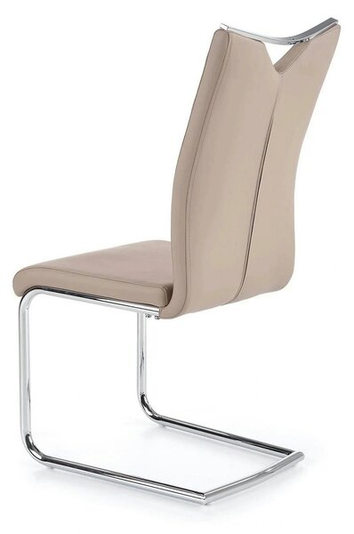Scaune bucatarie inox K224, cappuccino/crom, piele ecologica/metal, 44