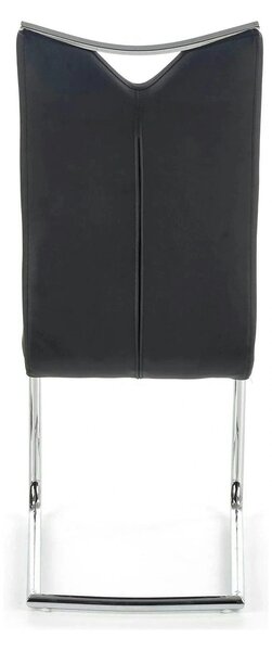 Scaun tapitat K224, negru/crom, piele ecologica/metal, 44X54X100 CM