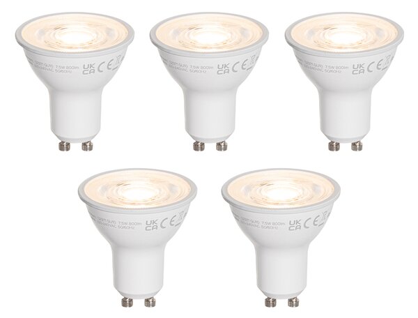 Set de 5 becuri LED GU10 50mm clare 7,5W 800 lm 3000K