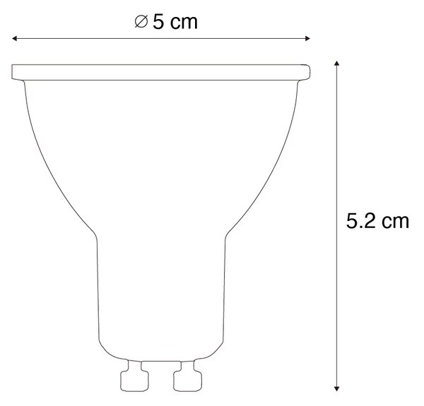 Set de 5 becuri LED inteligente GU10 50mm clare 4.8W 400 lm 1800-6500K