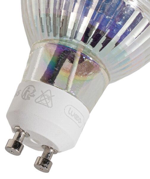 Set de 5 becuri LED GU10 50mm transparente 1W 80 lm 2200K