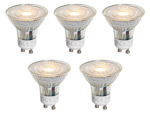 Set de 5 becuri LED GU10 50mm transparente 1W 80 lm 2200K