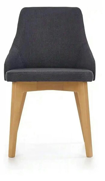 Scaun TOLEDO, gri inchis/stejar miere, stofa clasica, 55x51x82 cm