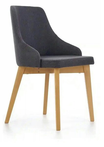 Scaun TOLEDO, gri inchis/stejar miere, stofa clasica, 55x51x82 cm