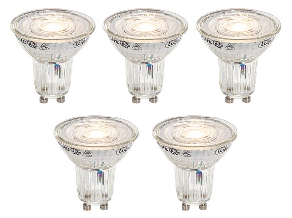 Set de 5 becuri LED GU10 50mm reglabile în Kelvin, clare, 4,9W, 400 lm, 2200-3000K
