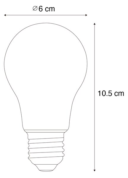 Set de 5 becuri LED E27 reglabile A60 transparente 4W 470 lm 2700K