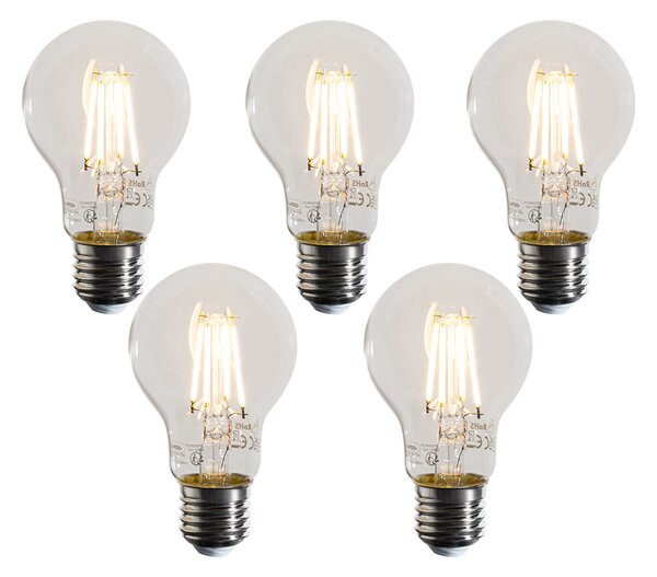 Set de 5 becuri LED E27 reglabile A60 transparente 4W 470 lm 2700K