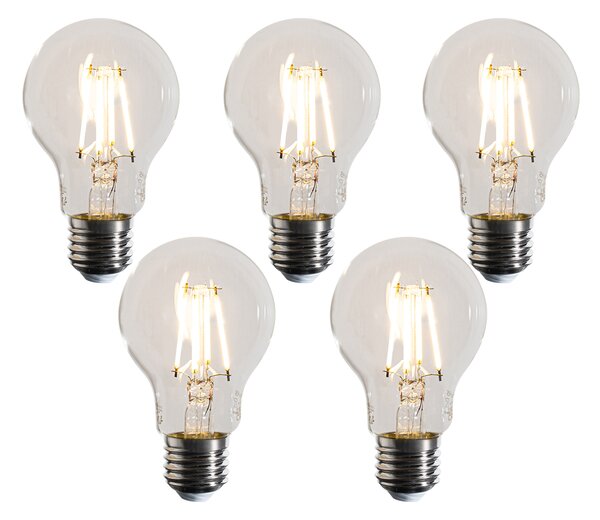Set de 5 becuri LED E27 reglabile A60 transparente 4,5W 500 lm 2700K