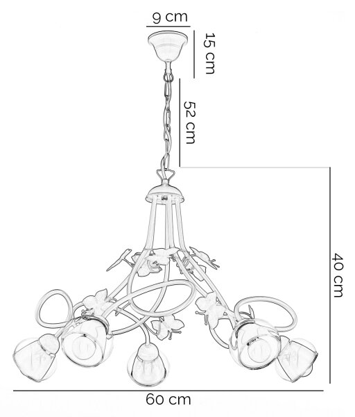 Lustră pentru copii BUTTERFLY 5xE14/6W/230V ONLI