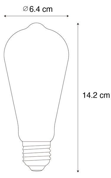 Set de 5 becuri LED E27 dimabile cu filament spiralat ST64 auriu 4W 270 lm 2100K