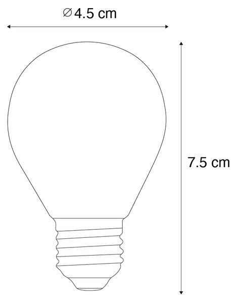Set de 5 becuri cu filament LED E27, reglabile, G45, clare, 4W, 470 lm, 2700K