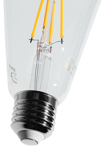 Set de 5 becuri cu filament LED E27 ST64 transparente 4W 470 lm 2700K