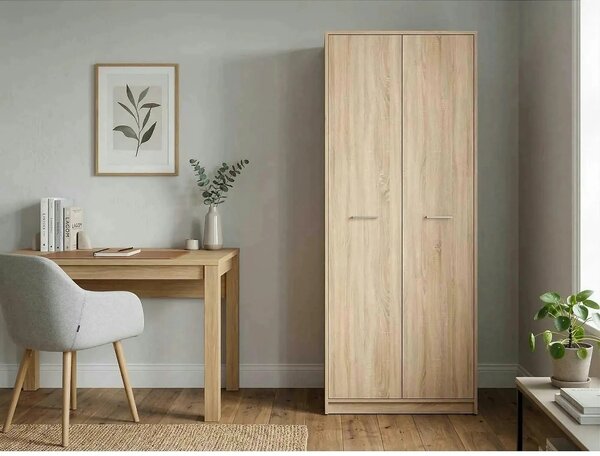 Dulap NEPO PLUS, stejar sonoma, PAL, cu 2 usi, 80x55x197 cm