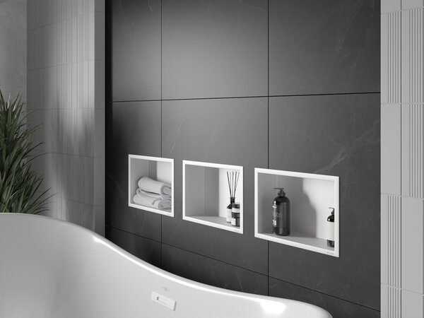 Mexen X-Wall-R, raft de perete cu guler 30 x 20 cm, alb, 1920302010