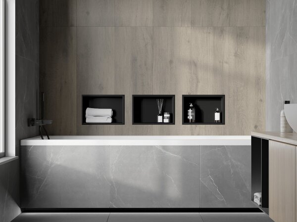 Mexen X-Wall-R, raft de perete cu guler 30 x 20 cm, negru mat, 1970302010