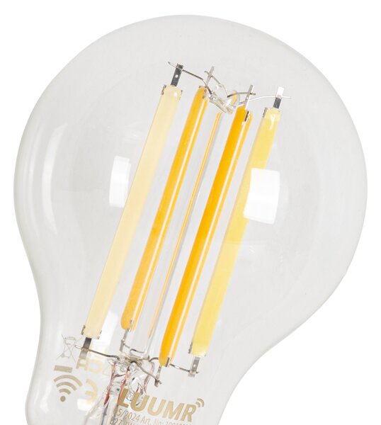 Set de 5 becuri LED inteligente E27, reglabile, A60, transparente, 7W, 806 lm, 2700-6500K