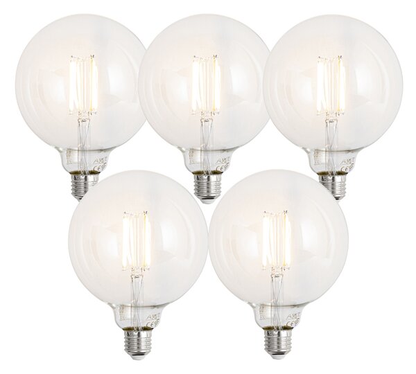 Set 5 becuri Becuri LED inteligente E27 reglabile G125 transparente 7W 806lm 2700-6500K