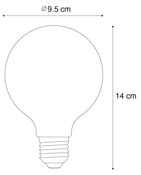 Set 5 becuri Becuri LED inteligente E27 reglabile G95 transparente 7W 806lm 2700-6500K