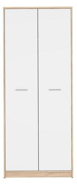 Dulap NEPO PLUS, alb/stejar sonoma, PAL, cu 2 usi, 80x55x197 cm