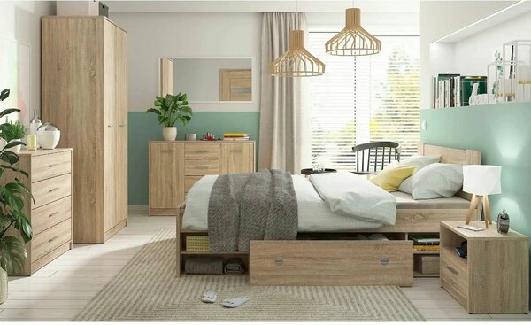 Dulap NEPO PLUS, stejar sonoma, PAL, cu 2 usi, 80x55x197 cm