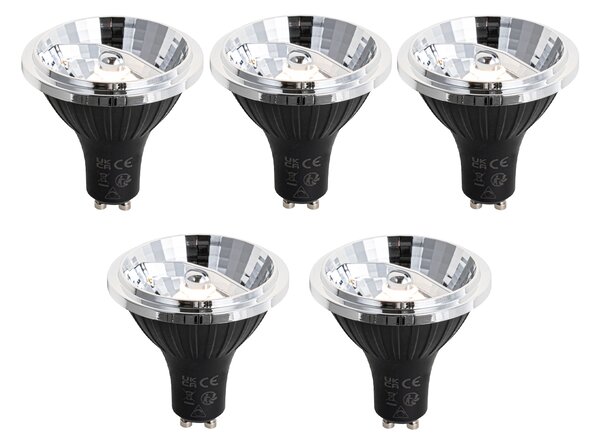 Set de 5 becuri LED GU10 reglabile 70mm 6.5W 600lm 2700K